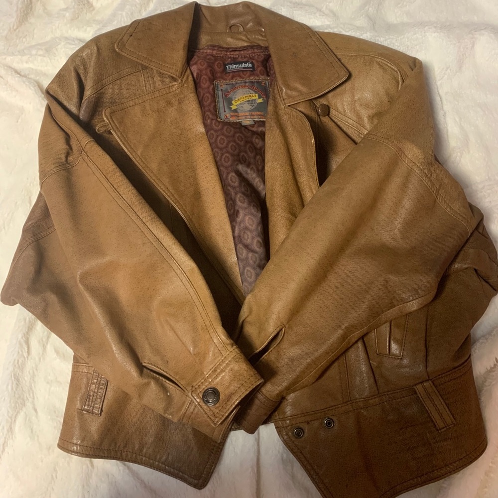 Vintage 1970s Authentic Leather Bomber Jacket
